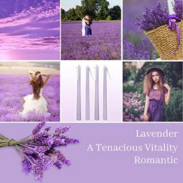 Elegant 10 Inch Purple Taper Candles - 4 Pack