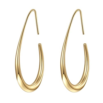 Lightweight Teardrop Hoop Earrings - Elegant Gold Plated Accessory