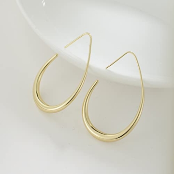 Lightweight Teardrop Hoop Earrings - Elegant Gold Plated Accessory