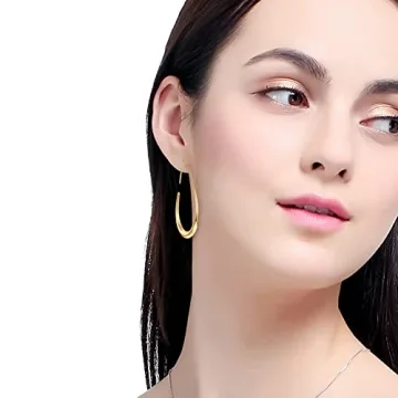 Lightweight Teardrop Hoop Earrings - Elegant Gold Plated Accessory