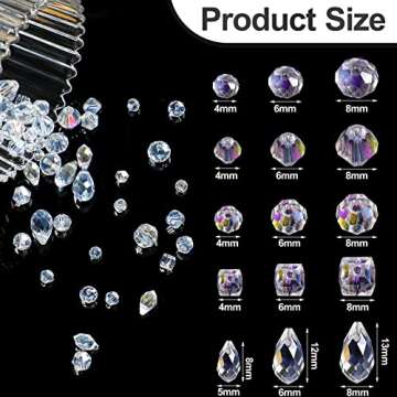 Kigeli 1280pcs Glass Beads Bulk Assorted Crystal Beads for Jewelry Making Colorful Faceted Teardrop ...
