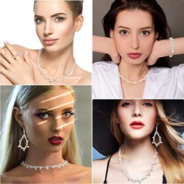 Kigeli 1280pcs Glass Beads Bulk Assorted Crystal Beads for Jewelry Making Colorful Faceted Teardrop Rondelle Briolette for DIY Crafts Necklace Wristband Earring Kit(AB Color)