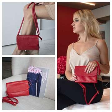 MINICAT INICAT Small Crossbody Purse Built in Wallet Crossbody Bags Pocketbooks for Women(Red,Small)