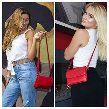 MINICAT INICAT Small Crossbody Purse Built in Wallet Crossbody Bags Pocketbooks for Women(Red,Small)