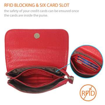 MINICAT INICAT Small Crossbody Purse Built in Wallet Crossbody Bags Pocketbooks for Women(Red,Small)