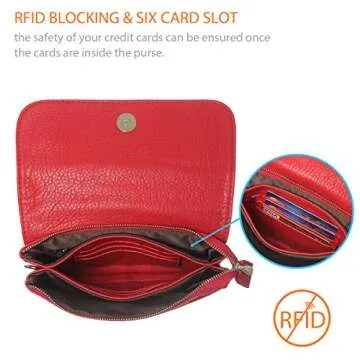 MINICAT INICAT Small Crossbody Purse Built in Wallet Crossbody Bags Pocketbooks for Women(Red,Small)