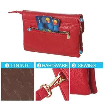 MINICAT INICAT Small Crossbody Purse Built in Wallet Crossbody Bags Pocketbooks for Women(Red,Small)