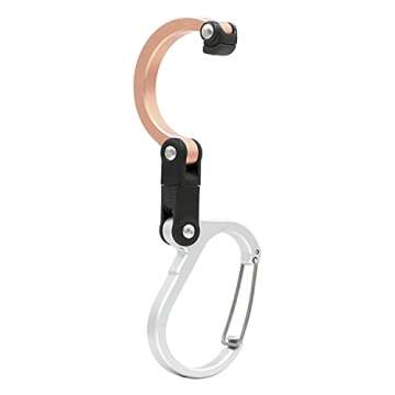 GEAR AID HEROCLIP Carabiner Clip and Hook (Mini) for Travel, Luggage, and Small Bags, Rose Gold