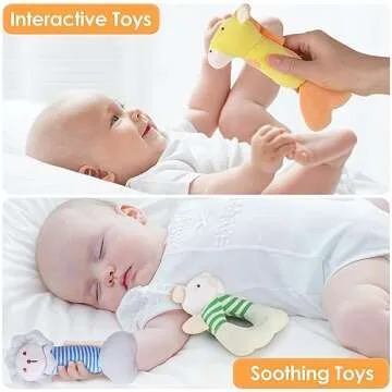 Soft Plush Jungle Rattle Toy for Infants - iPlay, iLearn