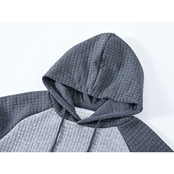 Yundobop Men's Plaid Jacquard Hoodie Stylish Comfort