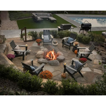 POLYWOOD AD420CR Modern Adirondack Chair in Crimson Red