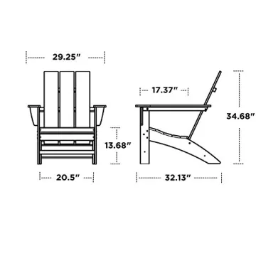 POLYWOOD AD420CR Modern Adirondack Chair in Crimson Red