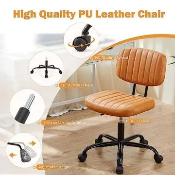 Sweetcrispy Adjustable Small Office Desk Chair - Comfy & Stylish