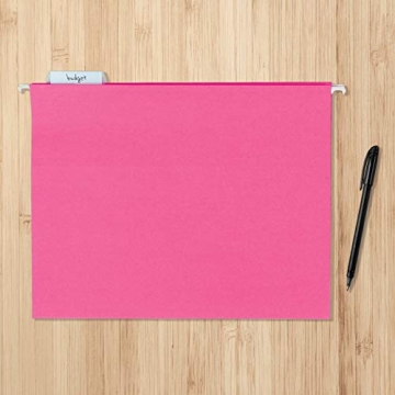 Amazon Basics Pink Hanging File Folders 25-Pack for Organization