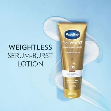 Vaseline Pro VitaB3 Serum Burst Lotion Luminous Glow Healthy, Glowing Skin, Lightweight 10x Antioxidant Power of Vitamin C with Vitamin B3, Hyaluronic Acid & Vitamin E, 7.5 Fl Oz