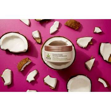 Hempz Coconut Fusion Herbal Shimmering Body Souffle, 8 oz. - Moisturizing Shea Butter Lotion for Instant Hydration, Skin Care, Scented Beauty Products for Women and Men - Whipped Hemp Body Cream