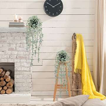 COCOBOO Artificial Hanging Eucalyptus Plants for Stylish Decor