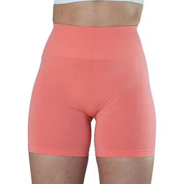 Shell Pink Seamless Scrunch Workout Shorts for Women - Perfect for Summer Fitness