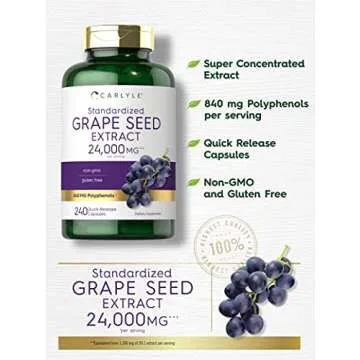 Carlyle Grape Seed Extract 240 Capsules for Maximum Strength