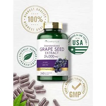 Carlyle Grape Seed Extract 240 Capsules for Maximum Strength