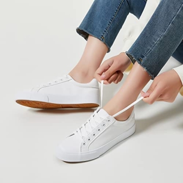 SERNIAL Women's White Tennis Shoes - Stylish Casual Wear