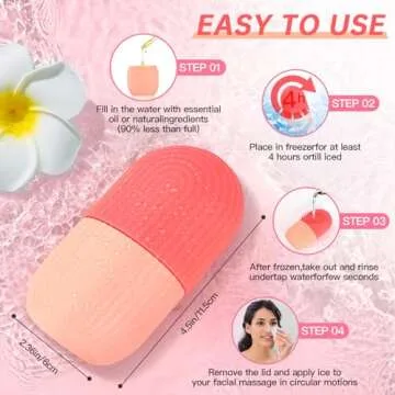 Ice Roller for Face and Eye, Upgrated Ice Face Roller Puffiness Relief Ice Roller Skin Care Tools, Ice Facial Cube,Self Care Gift for Men Women, Silicone Ice Mold for Face Beauty (Red)