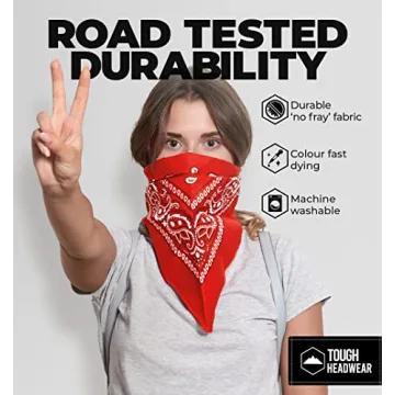 Tough Headwear Large Bandana Headband - Handkerchief Bandanas for Men & Women - Cowboy Scarf - Paisley Bandana Pack