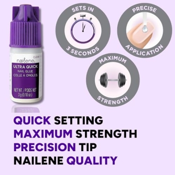 Nailene Super Strong Fast-Drying Nail Glue 3g for Impeccable Nails