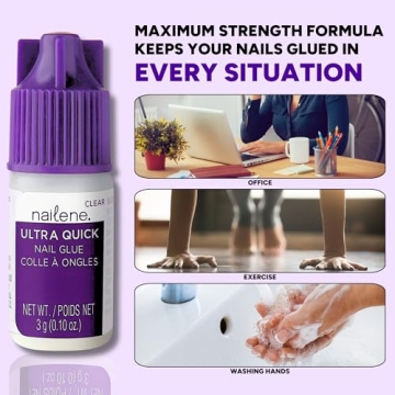 Nailene Super Strong Fast-Drying Nail Glue 3g for Impeccable Nails