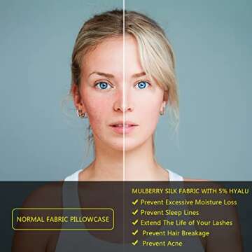 Silk Pillowcase for Hair and Skin, Mulberry Silk Pillow Cases Standard Size, Soft Anti Acne Cooling Sleep Both Sides Natural Silk Satin Pillow Covers with Hidden Zipper, Gifts for Women Men, Grey