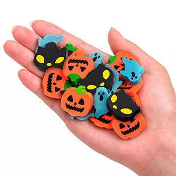 YGAOHF 60 Pack Halloween Mini Erasers - Cute Halloween Erasers for Kids Bulk, Fun Pumpkin Ghost Bat Erasers, Trick or Treat Party Favors, Halloween Decorations