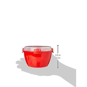 Sistema Microwave Noodle Bowl | 940ml. Microwave Food Container with Steam Release Vent | BPA-Free | Red [1109]