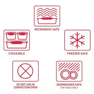 Sistema Microwave Noodle Bowl | 940ml. Microwave Food Container with Steam Release Vent | BPA-Free | Red [1109]