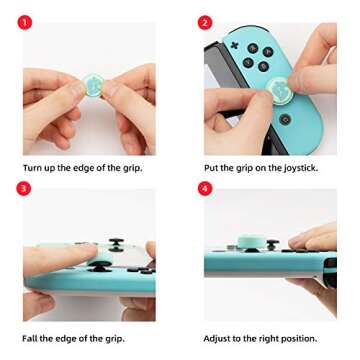 YOCORE Thumb Grip Caps for Switch / OLED / Switch Lite -Soft Silicone Joystick Cover Caps - 4 PCS,Green Leaf