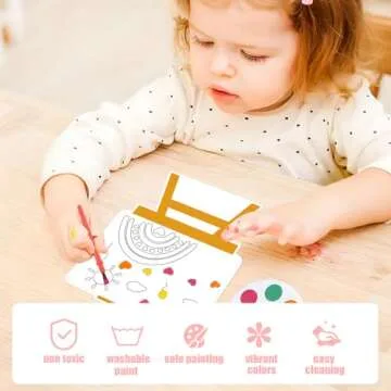 GOAUS Valentines Day Gifts for Kids, 24 Pack Easel-Shaped Valentines Cards with Watercolor Paint Sets for School Boys Girls Classroom Preschool Party Favors Class Prizes