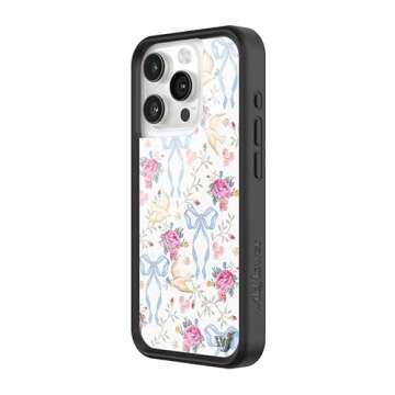 Wildflower Cases - Lovey Dovey Case, Compatible with Apple iPhone 15 Pro | Pink, White, Floral, Dove...