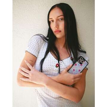 Wildflower Cases - Lovey Dovey Case, Compatible with Apple iPhone 15 Pro | Pink, White, Floral, Doves, Trendy, Cute - Protective Black Bumper, 4ft Drop Test Certified, Women Owned Small Business