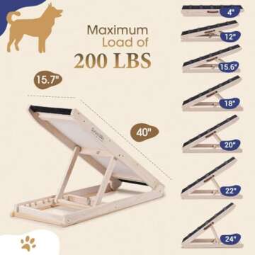 SweetBin Adjustable Pet Ramp for Dogs and Cats - 40 Inches Long