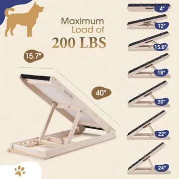 SweetBin Adjustable Pet Ramp for Dogs and Cats - 40 Inches Long