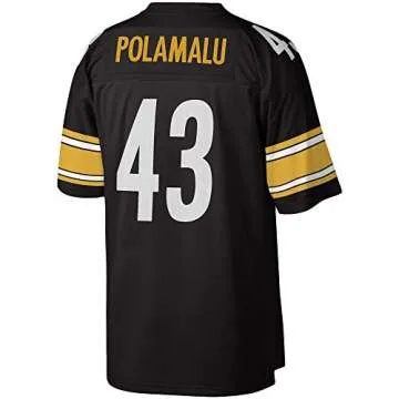 Mitchell & Ness Men's Troy Polamalu Black Pittsburgh Steelers Legacy Replica Jersey