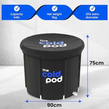 The Cold Pod Ice Bath Tub for Athletes XL: Cold Plunge Tub Outdoor with Cover,116 Gallons Portable I...