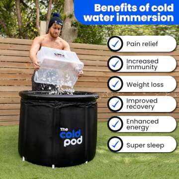 The Cold Pod Ice Bath Tub for Athletes XL: Cold Plunge Tub Outdoor with Cover,116 Gallons Portable Ice Bath Cold Water Therapy Plunge Pool,Large Ice Tub for Cold Dippers at Home