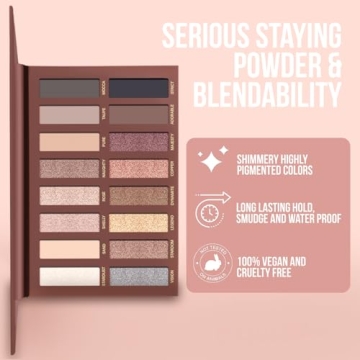 Lamora Vegan Eyeshadow Palette with 16 Pigment Shades