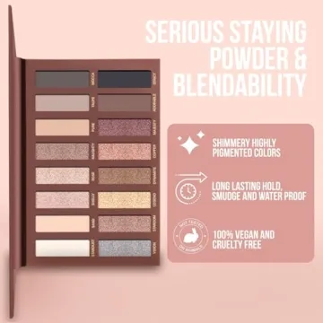 Lamora Vegan Eyeshadow Palette with 16 Pigment Shades