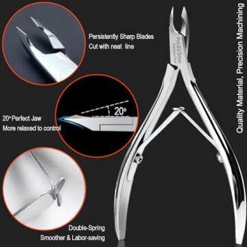 LePinko Salon-Quality Cuticle Trimmer with Cuticle Pusher, Super Labor-saving Cuticle Cutter, Sharp ...
