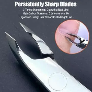 LePinko Salon-Quality Cuticle Trimmer with Cuticle Pusher, Super Labor-saving Cuticle Cutter, Sharp Cuticle Clippers for Manicurist, Professional Pedicure Manicure Nail Care Tool, 5mm Jaw