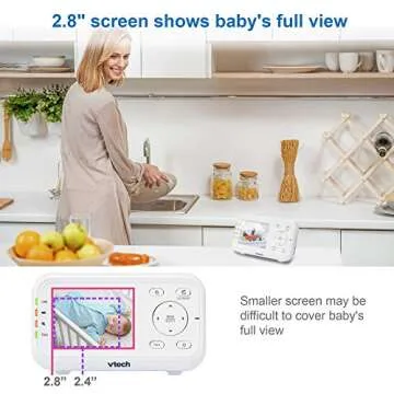 VTech VM3252 Baby Monitor, 2.8” Screen, 1000ft Range, Night Vision, 2-Way Audio , Temperature Sensor, Lullabies, Secure Transmission No WiFi