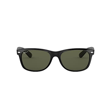 Ray-Ban RB2132 New Wayfarer Square Sunglasses, Polarized Green, 58 mm