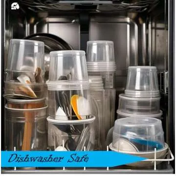 Mr Miracle 8OZ Deli Containers with Lids - 15 Pack of 8 oz Clear Airtight Reusable Plastic Food and Multi-Purpose Deli Containers - Microwave, Freezer, and Dishwasher Safe