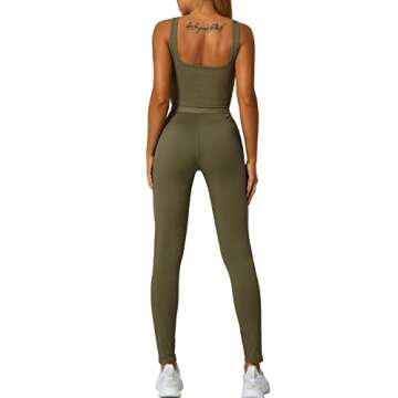 ZFLM Women's Casual Workout Sets Ribbed Active Wear